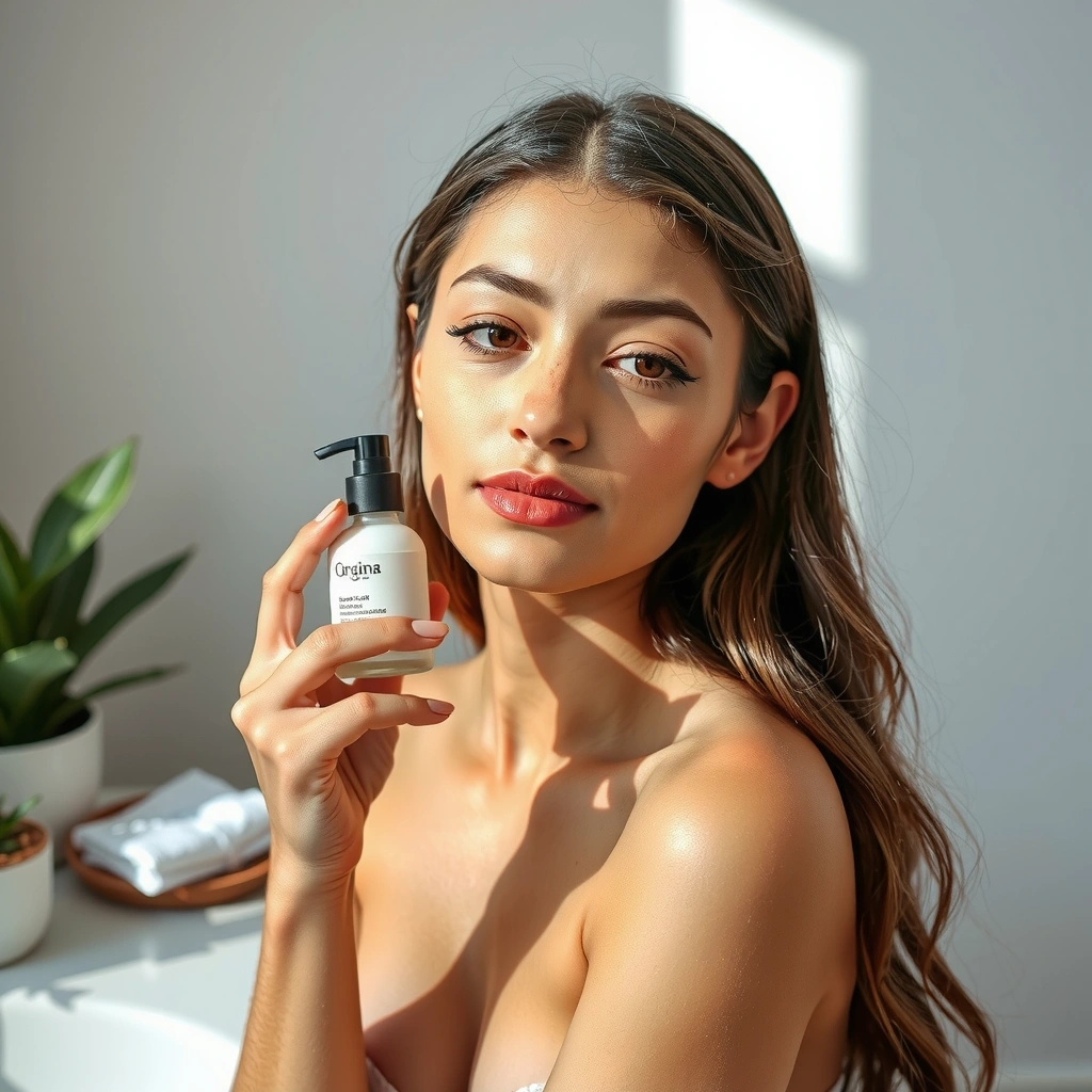 Natural skincare routine with women